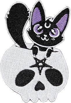 Killstar Hide n Seek Punk Goth Cat Kitten Skull Pentagram Cute Patch