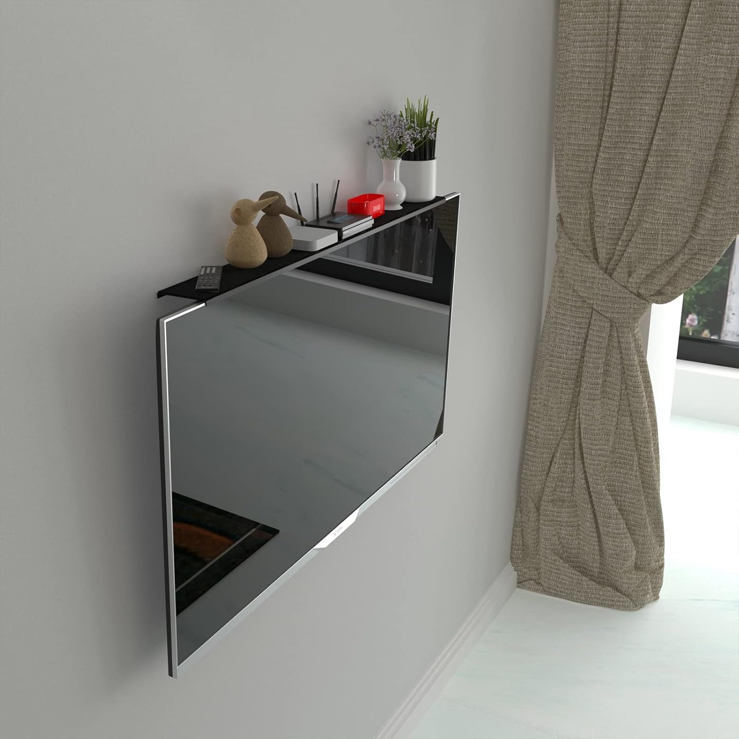 Bracwiser No Drill TV Top Shelf 35.43 inch Wide Monitor Top Mounting Bracket Platform Holds Speaker, AV Receiver, Media Box, Game Console and More (CS106XL)