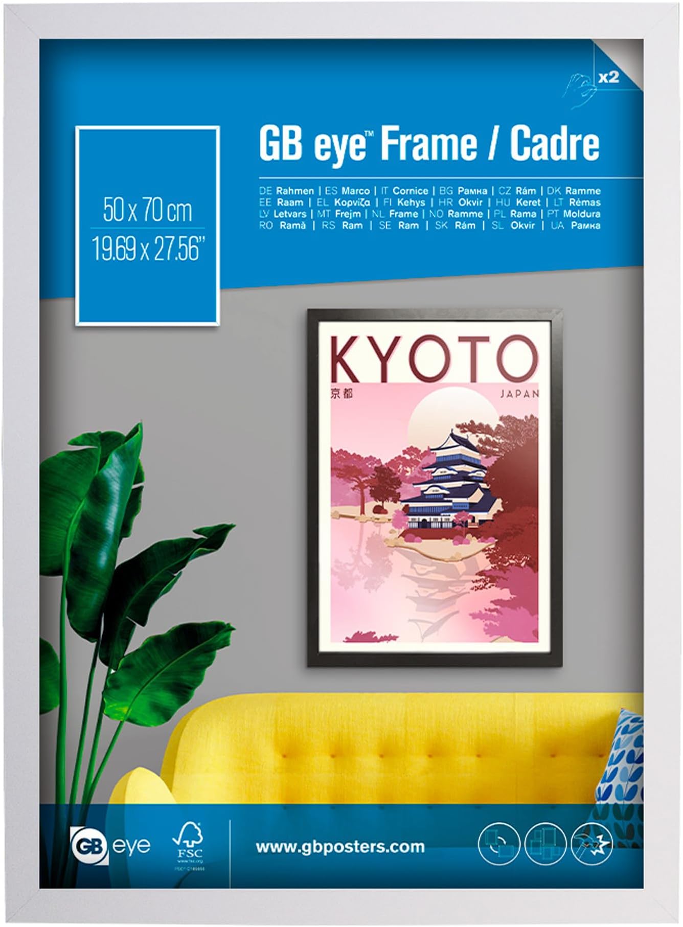 GB eye Contemporary Wooden White Picture Frame - 50 x 70cm