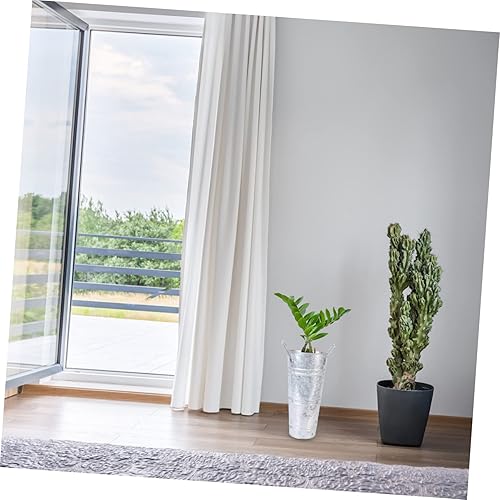 Miniatura 2 de GANAZONO 1 hoja de hoja, cubo de flores de hoja, jarrones de piso alto, decoración de plantas, decoración galvanizada, jarrones decorativos de