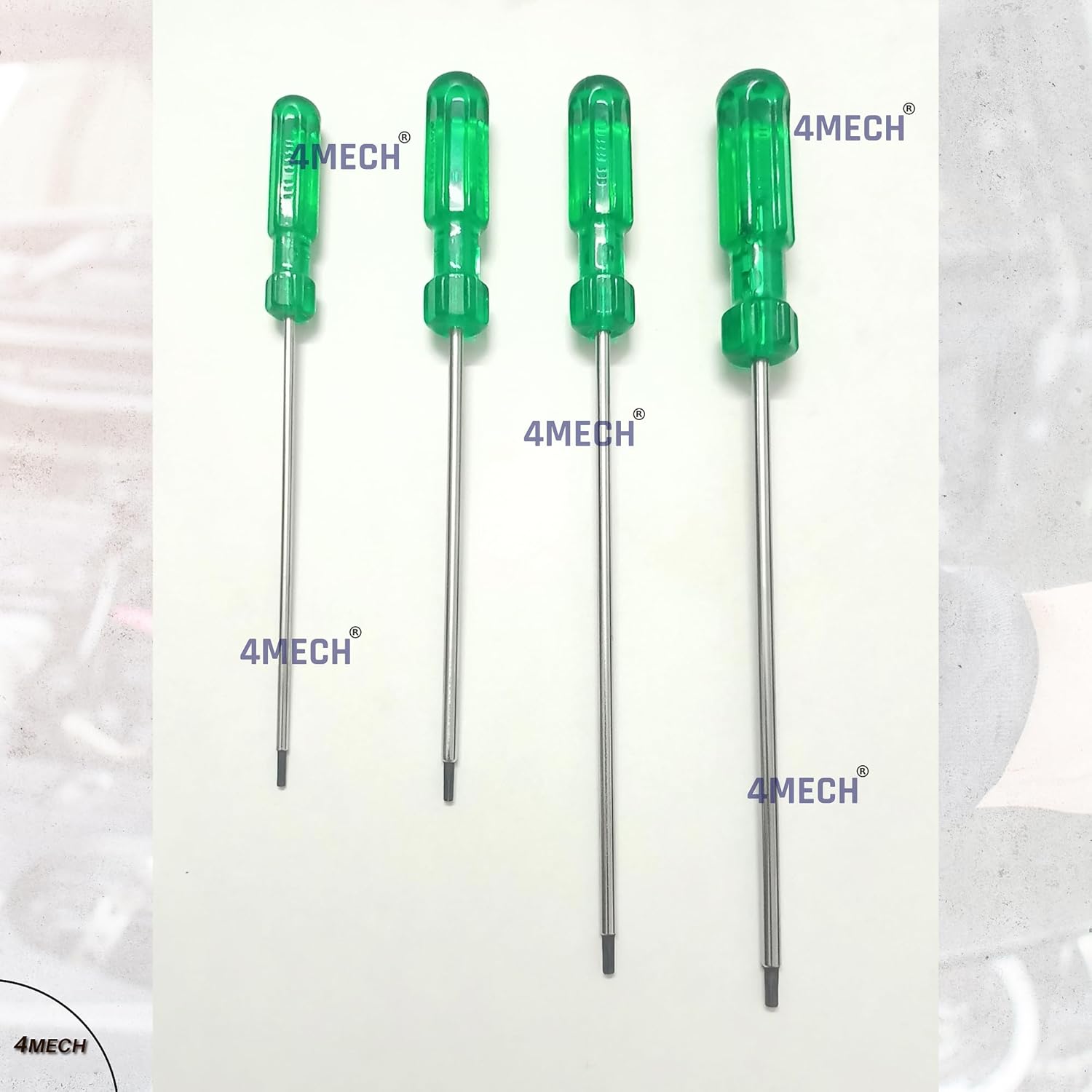 T-10, T-15, T-20, T-25 Torx Screwdriver Set, 4 Pcs Hardened and Tempered Torx Screwdriver Set (Pack of 4), 200mm