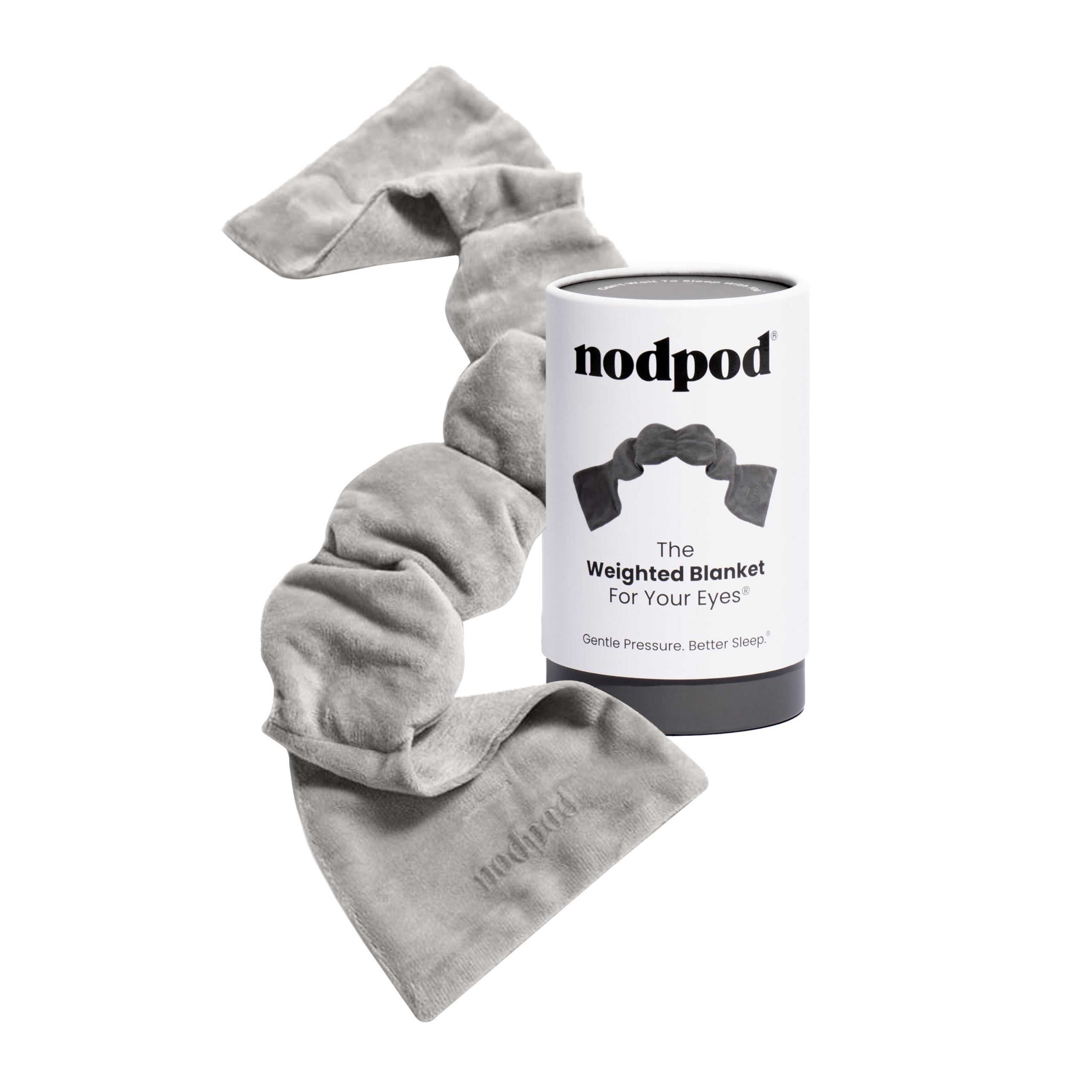 nodpod (70cm Long, Gray Eye Pillow) - : microbead weighted sleep mask, gentle pressure = better sleep