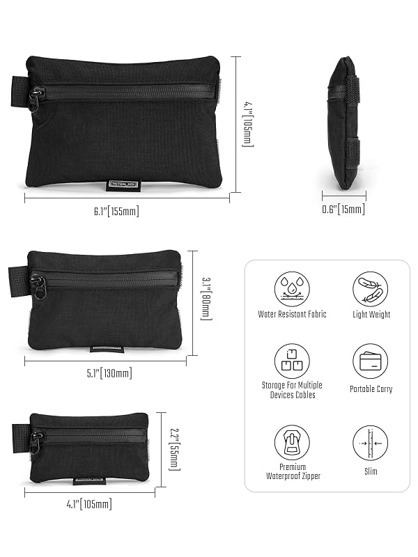TACTICAL GEEK Storage A5 EDC Storage Pouch Set, Molle EDC Gadget Pouch, Multi-Functional Utility Small Tool Pocket for Daily Carry (Black/CR) by TACTICAL_GEEK - Image 2