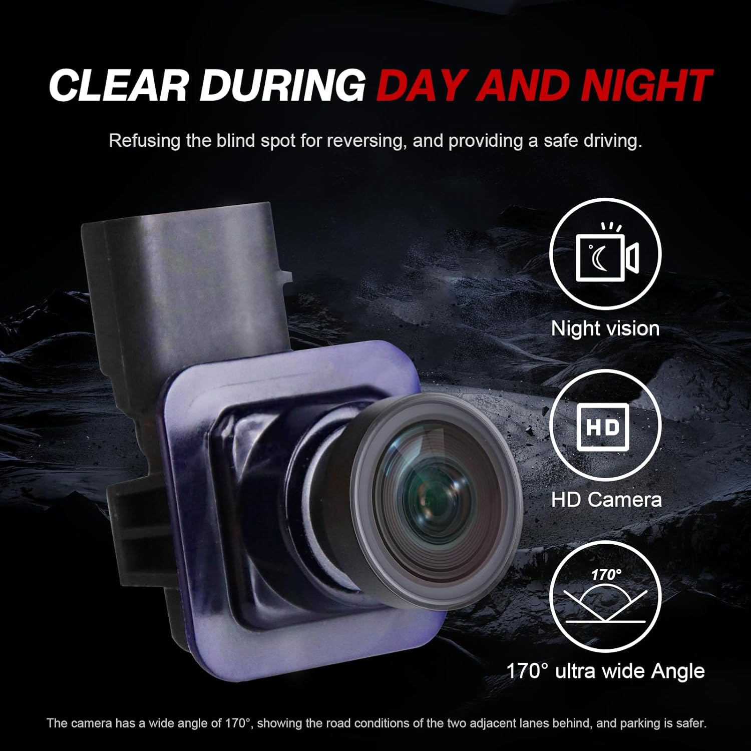 Rear View Park Assist Backup Camera Replacement Compatible with Ford Edge 2011-2015 Lincoln MKX 2011-2013 Replaces# BT4Z-19G490-B