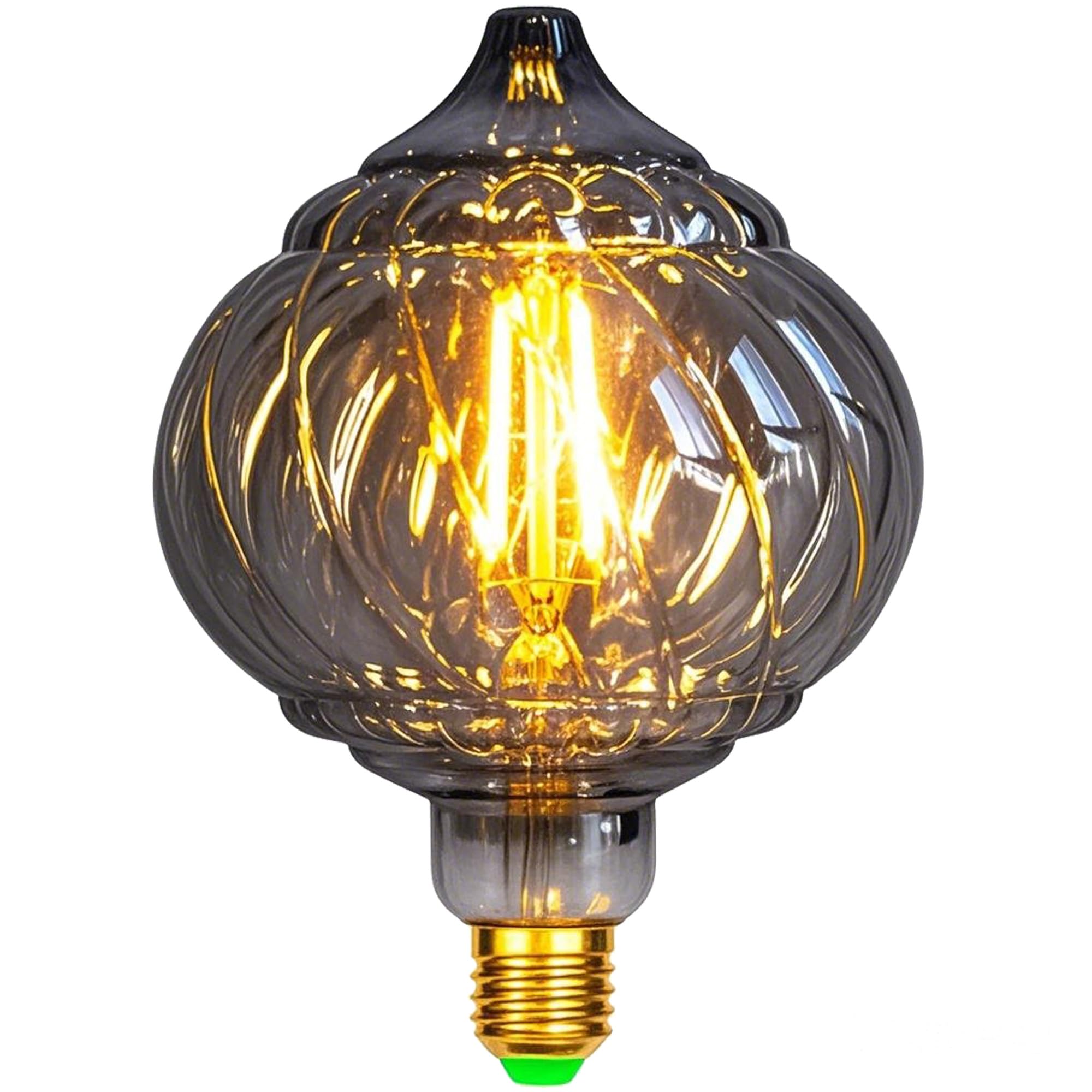 Bombilla LED vintage con forma especial para farol, G125, 4 W, vidrio ahumado, 2700 Kelvin, luz cálida, 220-240 V, E27, bombilla decorativa Edison