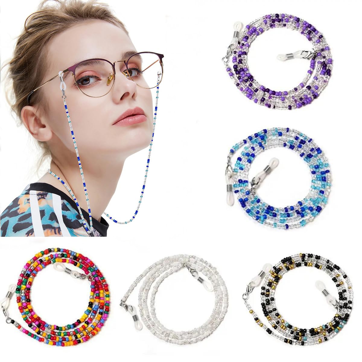 Böhmische bunte verstellbare Brillenkette – Anti-Verlust-Lesebrillenband, modisches Accessoire