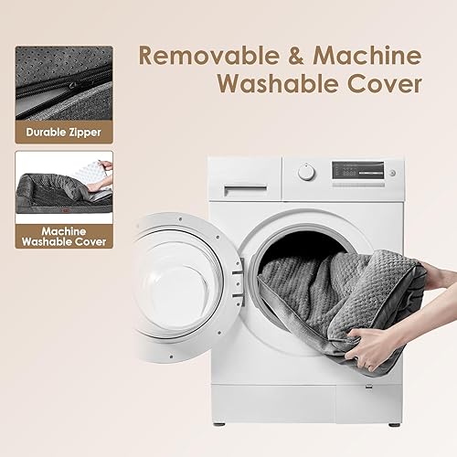 Miniatura 7 de EHEYCIGA Cama de espuma viscoelástica para perros de tamaño grande, cama para mascotas para perros grandes para jaula con forro impermeable, sofá