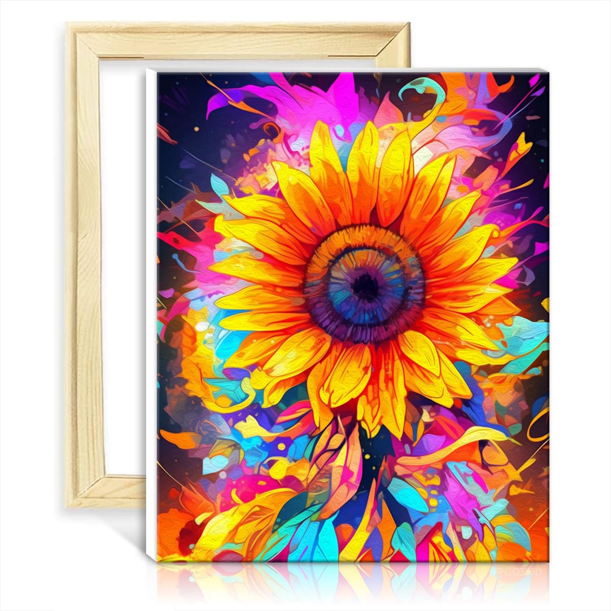 TANGFEIY Oil Painting Paint by Numbers Kits Gorgeous Sunflower Painting Adults Beginner with Brushes and Acrylic Pigment on Number Painting Art DIY Frame(30x40cm) โ image 1