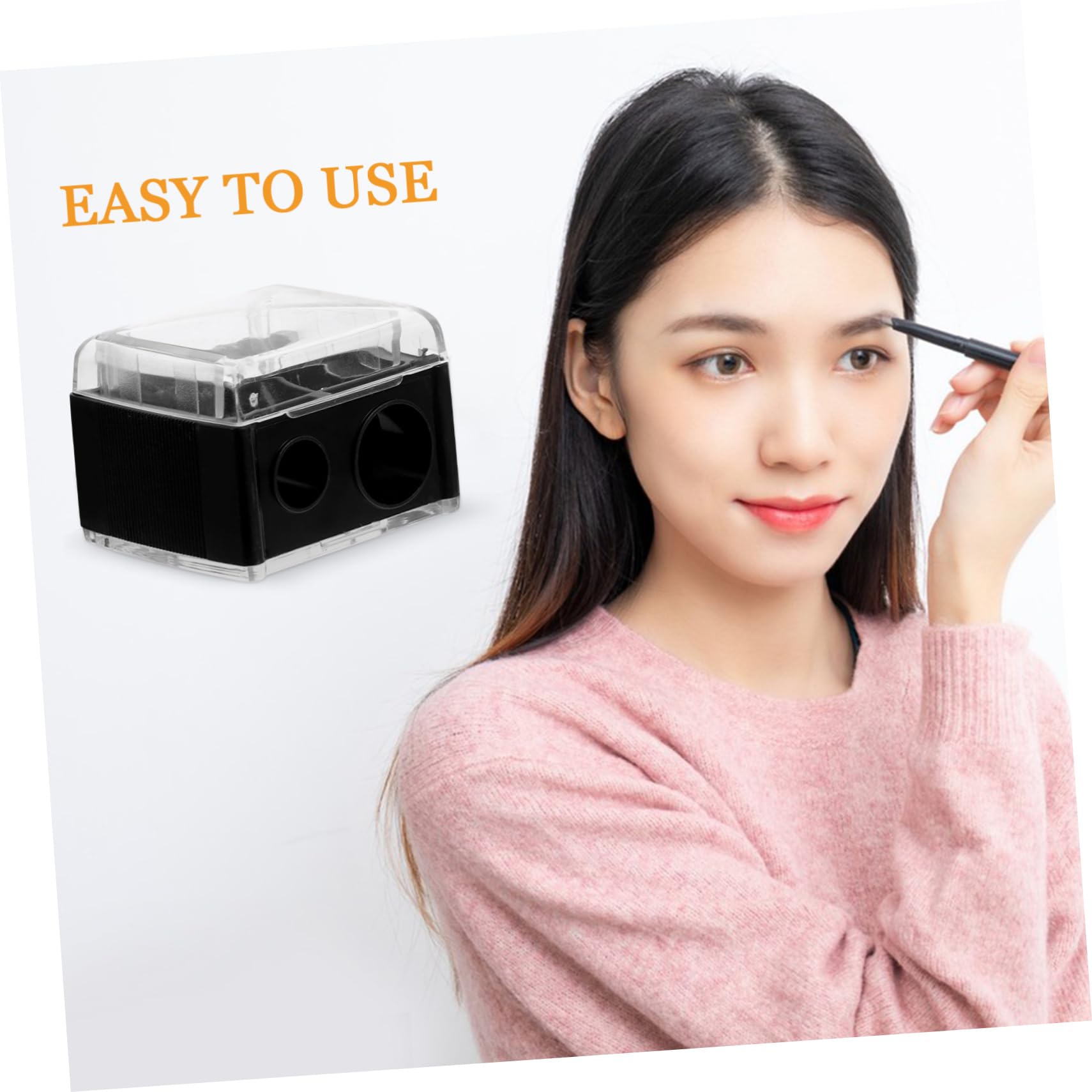 Mipcase 2 Hole Pencil Sharpener for Eyebrow Lip Liner Mini Eyebrow Pen Sharpener Small Makeup Tool