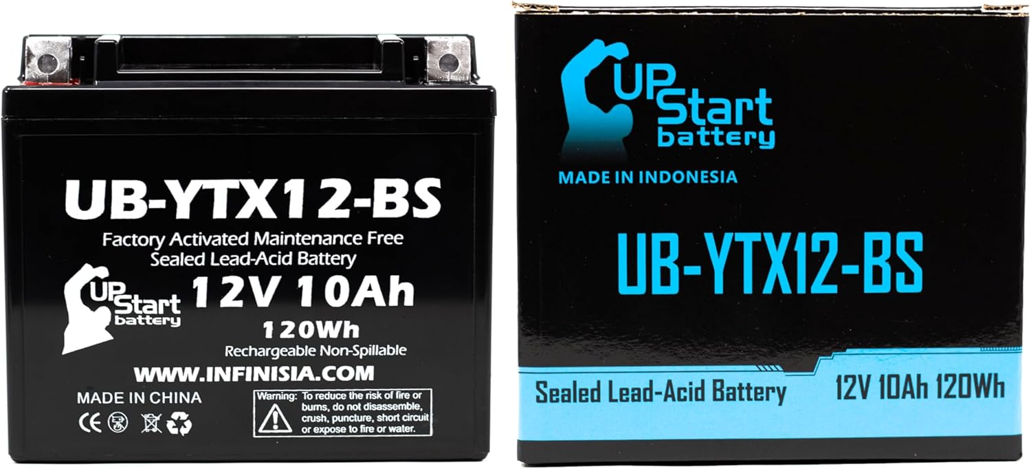 Replacement for 2009 Kawasaki Vulcan 900 Classic 900 CC Factory Activated, Maintenance Free, Motorcycle Battery - 12V, 10Ah, UB-YTX12-BS