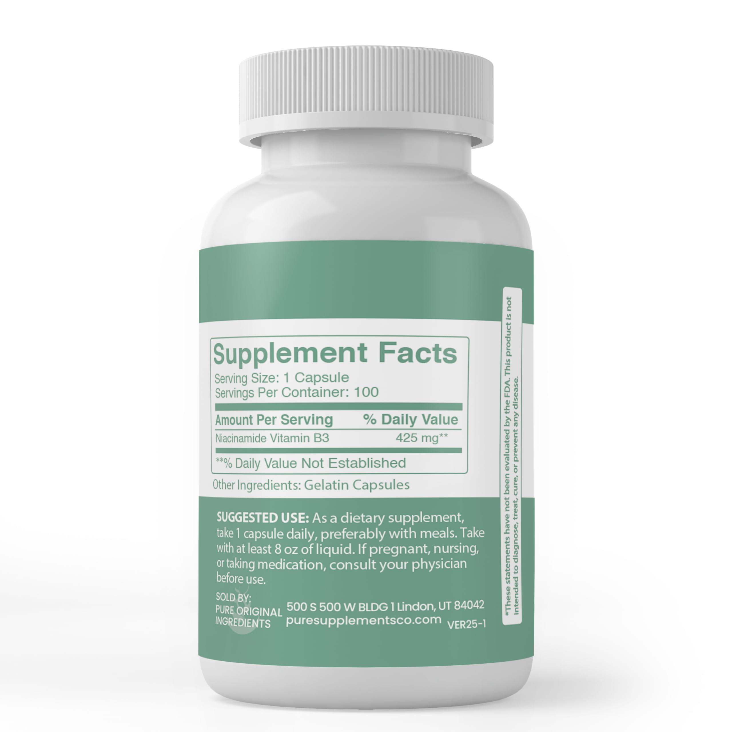 Pure Original Ingredients, Niacinamide, 100 Capsules — Amazon image 2
