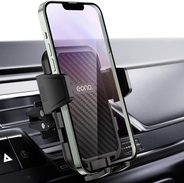 Amazon Brand - Eono Car Phone Holder, Universal Air Vent Phone Mount with 360 Degree Rotation compatible for iPhone 14 13 12 11 Pro Max XR XS Max X 8 7 6 SE, Galaxy S22 S21 S20, Huawei, Oneplus
