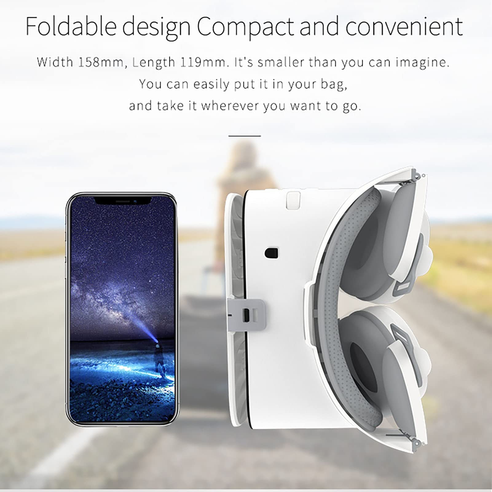 Occhiali Realtà Virtuale Schermo Intero Occhiali 3D VR Con Telecomando, Occhiali Stereo 3D VR Originali Per IPhone 14 13 12 11 Pro Mini X R S Max Samsung Galaxy Set VR Per Telefono Android IOS ( Color