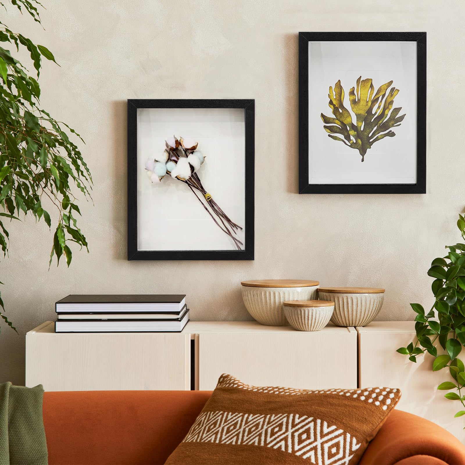 Cadre Profond 3D, XIATIAN Cadre Photo Profond 25,4 X 20,3 cm, Cadre Vitrine, Cadre 3D à Remplir pour Photos Fleurs Souvenirs et DIY Artisanat (Noir)