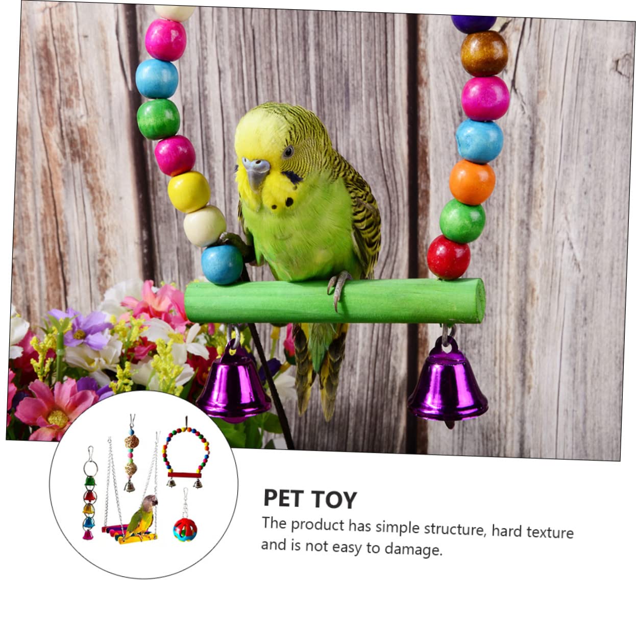 CLISPEED 5 Pièces Jouets Mâcher Perroquet Jouet Créatif Oiseaux Oiseaux Perroquet
