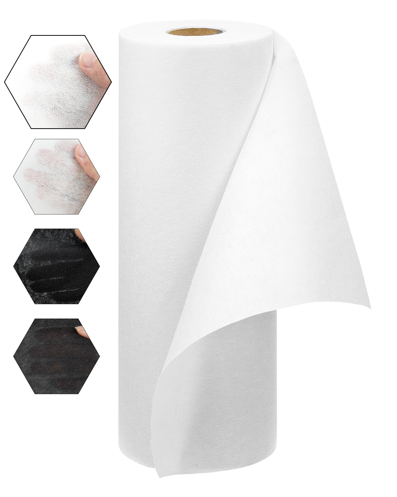 FIVEIZERO Medium Weight Iron-On Non-Woven Fusible Interfacing: 12inch