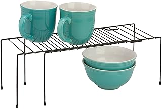 Honey-Can-Do KCH-04370 Adjustable Coated Steel Wire Shelf, 5.9 by 14.8-26 by 6-Inch,Black