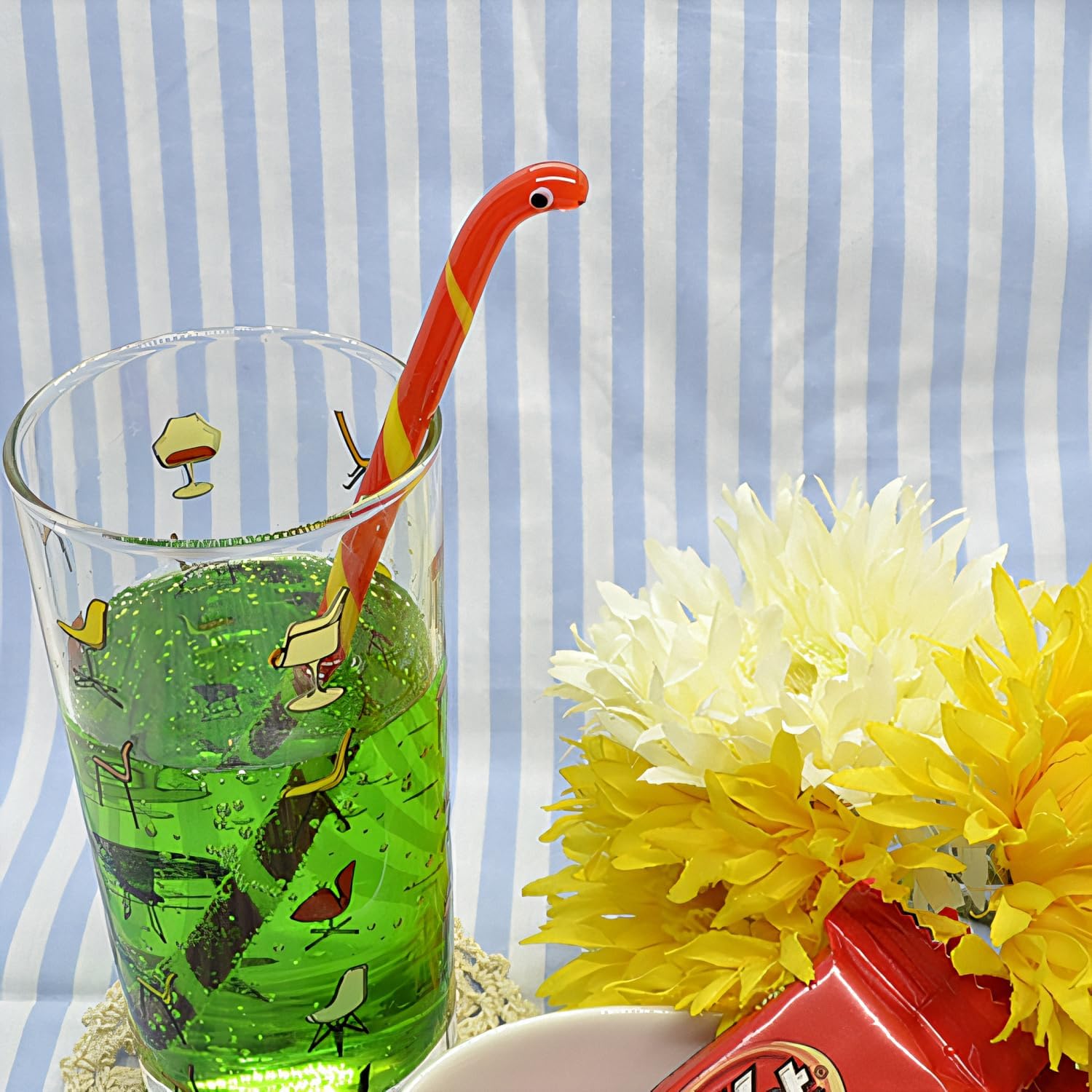 Falkart Cute, Handmade, Glass Muddler, Set of 5 Nishiki Eels