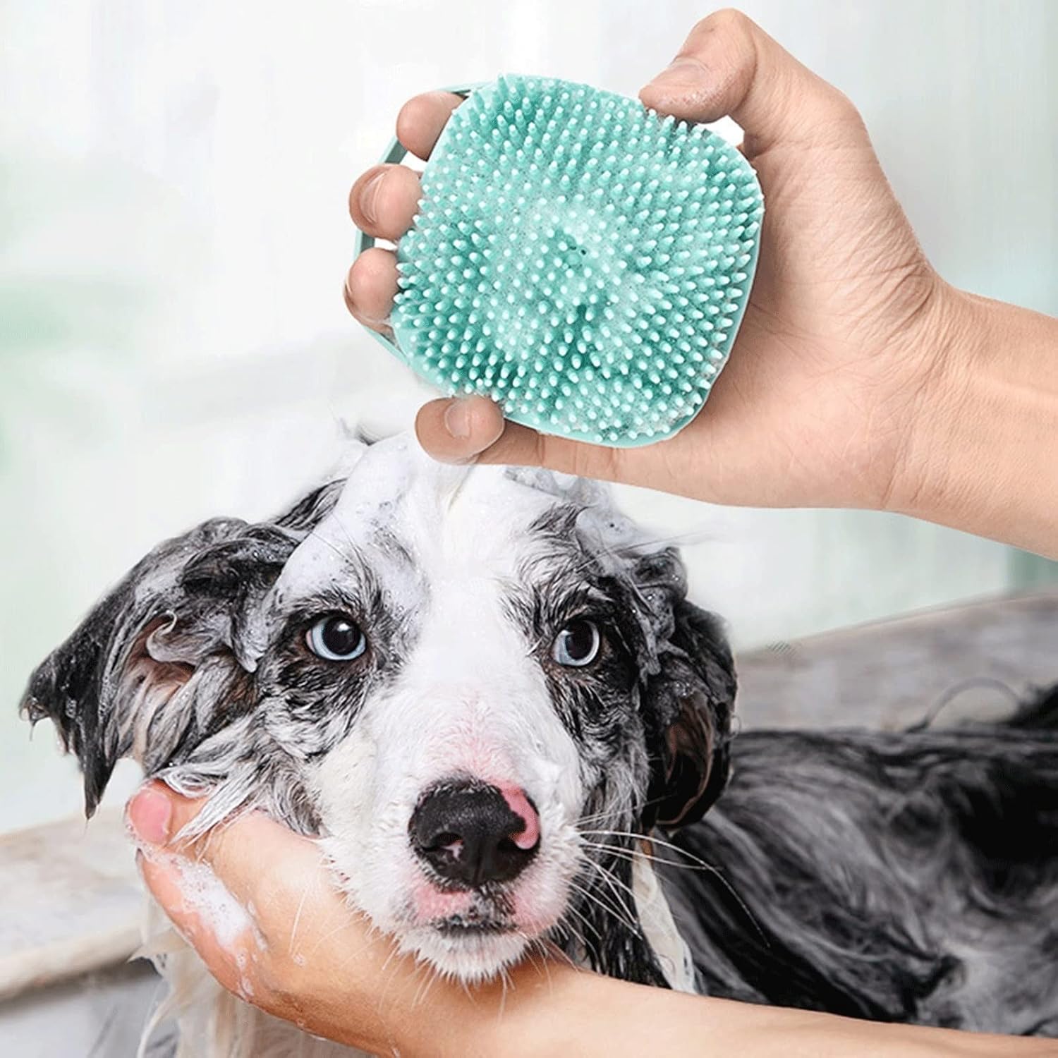 Pet Comb Dog Cat Bath Brush Comb Cat Grooming Pet Shampoo Brush Comb Doggy Kitten Puppy Soothing Massage Tool Showering Gadget(Green)
