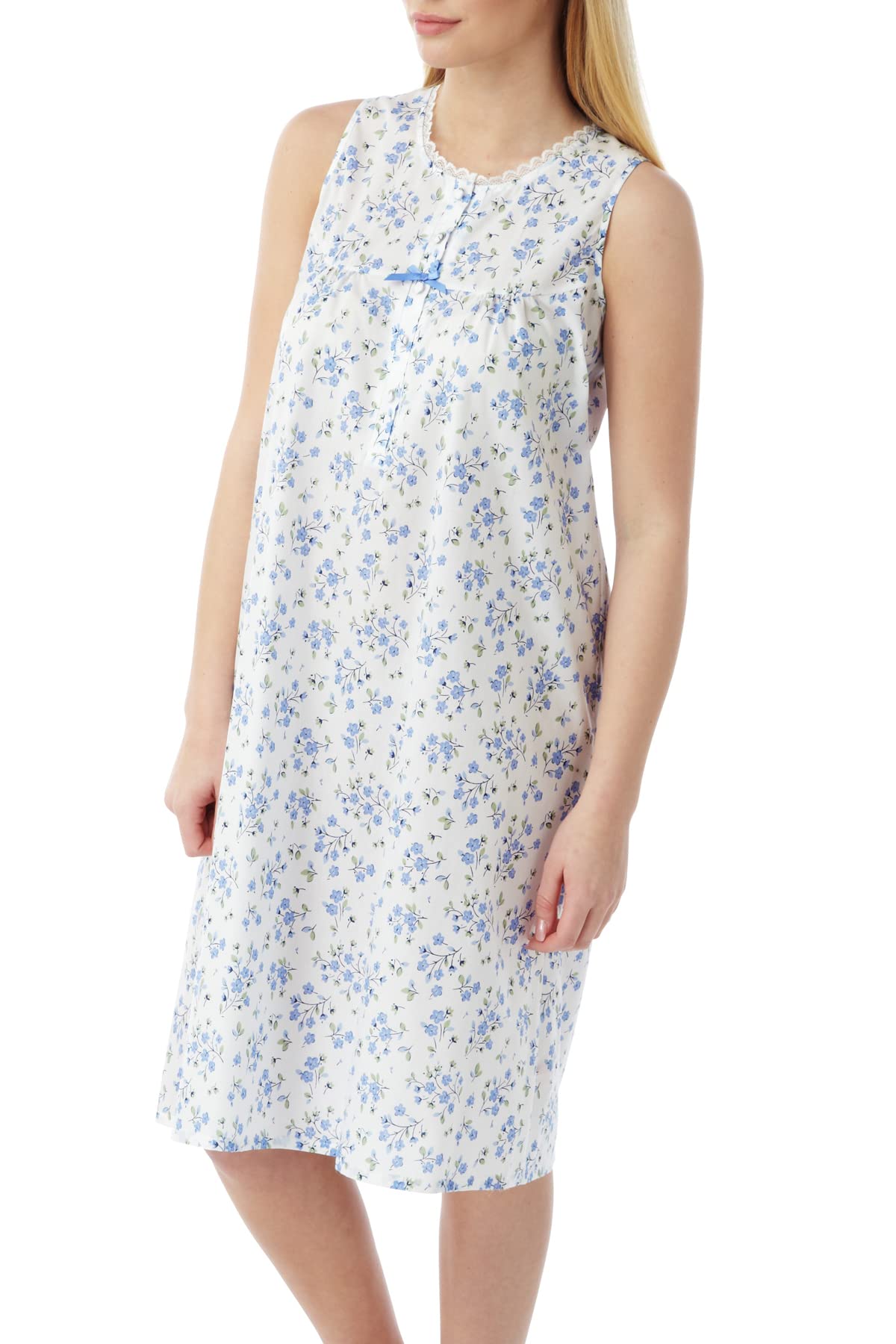 Marlon Women's Blue Sprig Harriet Nightie, 24-26