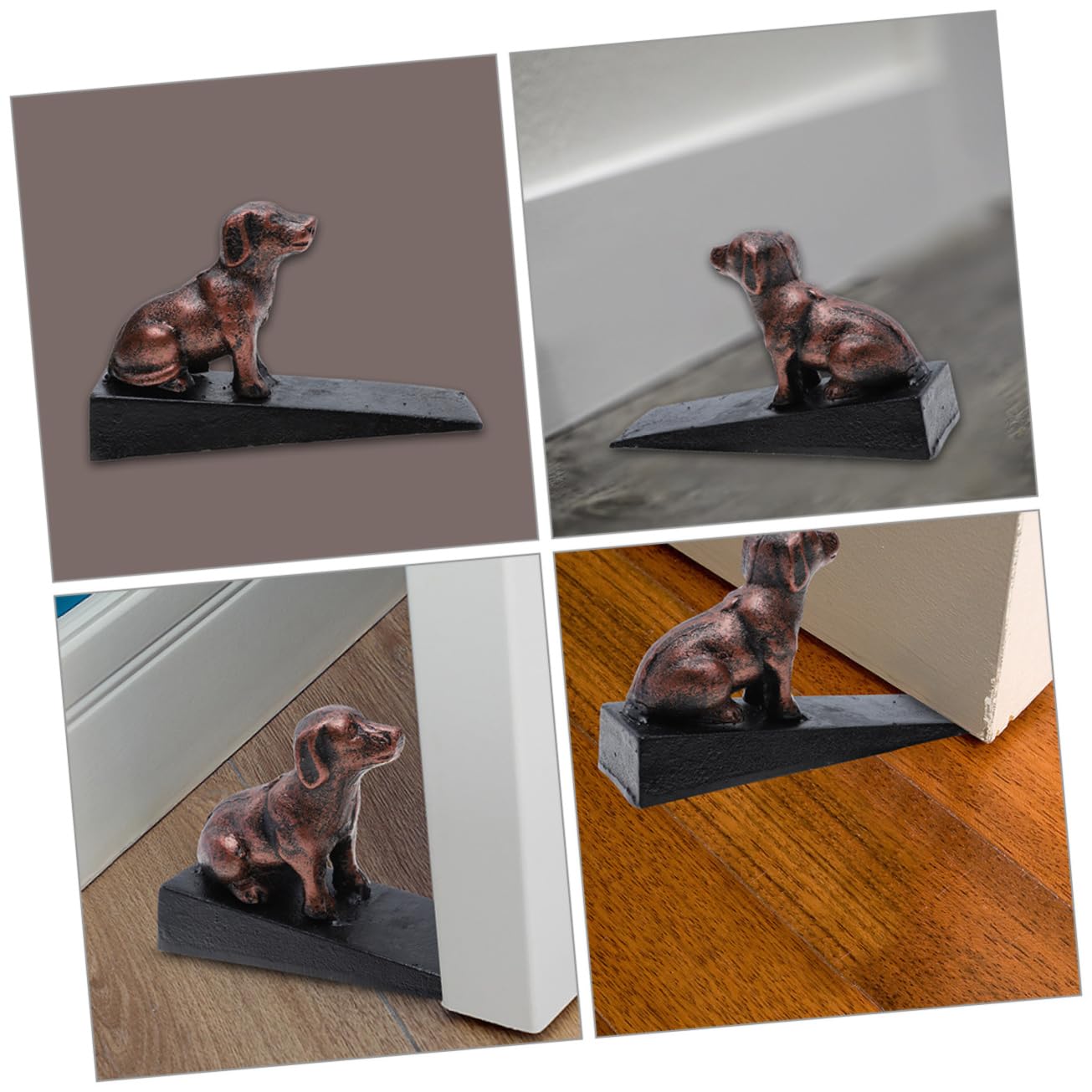 Türstopper Hund aus Gusseisen, Dekorative Figur mit Anti Rutsch Schutz