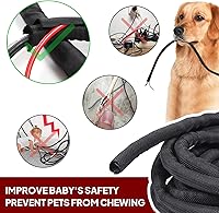 Vista 8 de Mangas trenzadas negras para organización de cables, protector de cable de telar de alambre, autoenvoltura (1/2 "-12 pies)