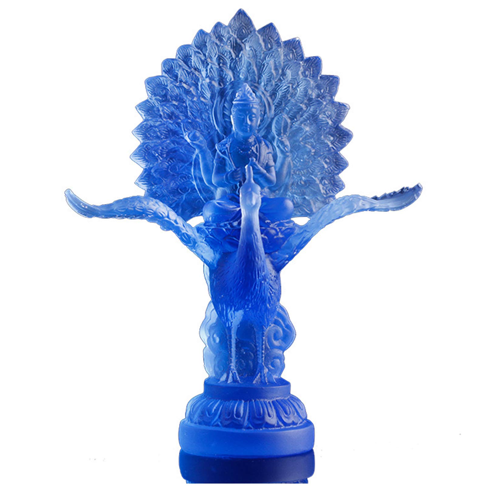 Ornamenti Feng Shui Meditando Statue di Buddha per la casa, Peacock King Religione Scultura Statuetta Fatta a Mano per la casa Desktop Ufficio Decor