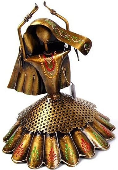 Mohan Jodero Wrought And Cast Iron Rajasthani Women Dancing Sculpture, Standard, Multicolour