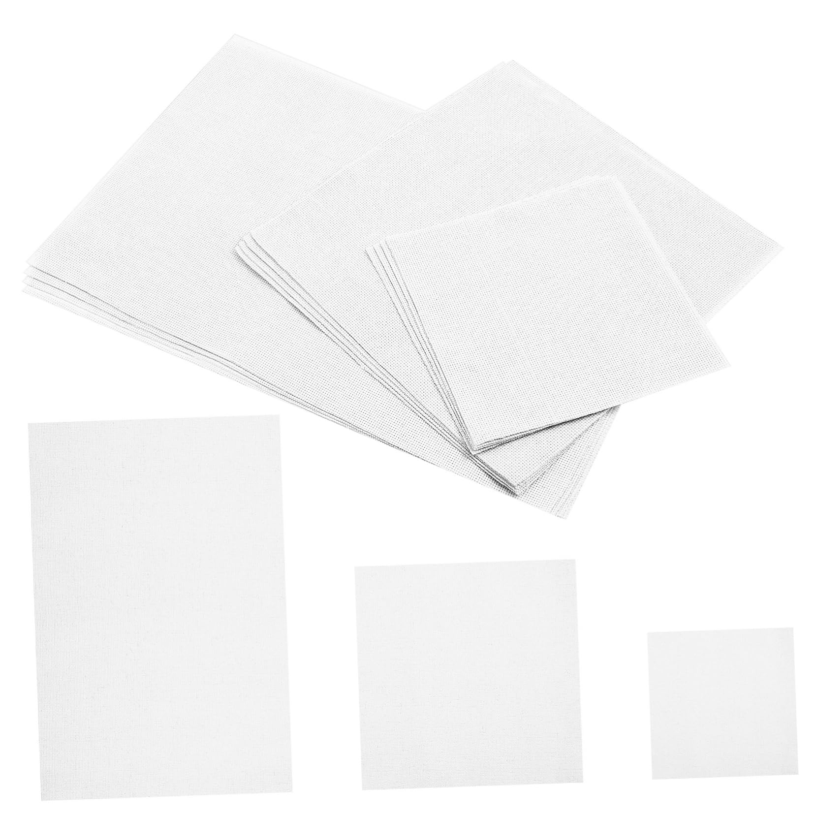 Operitacx Cross Stitch Fabric Sheets 12 Pack Cloth 14 Count Embroidery Fabrics Plain White Embroidery Cloths
