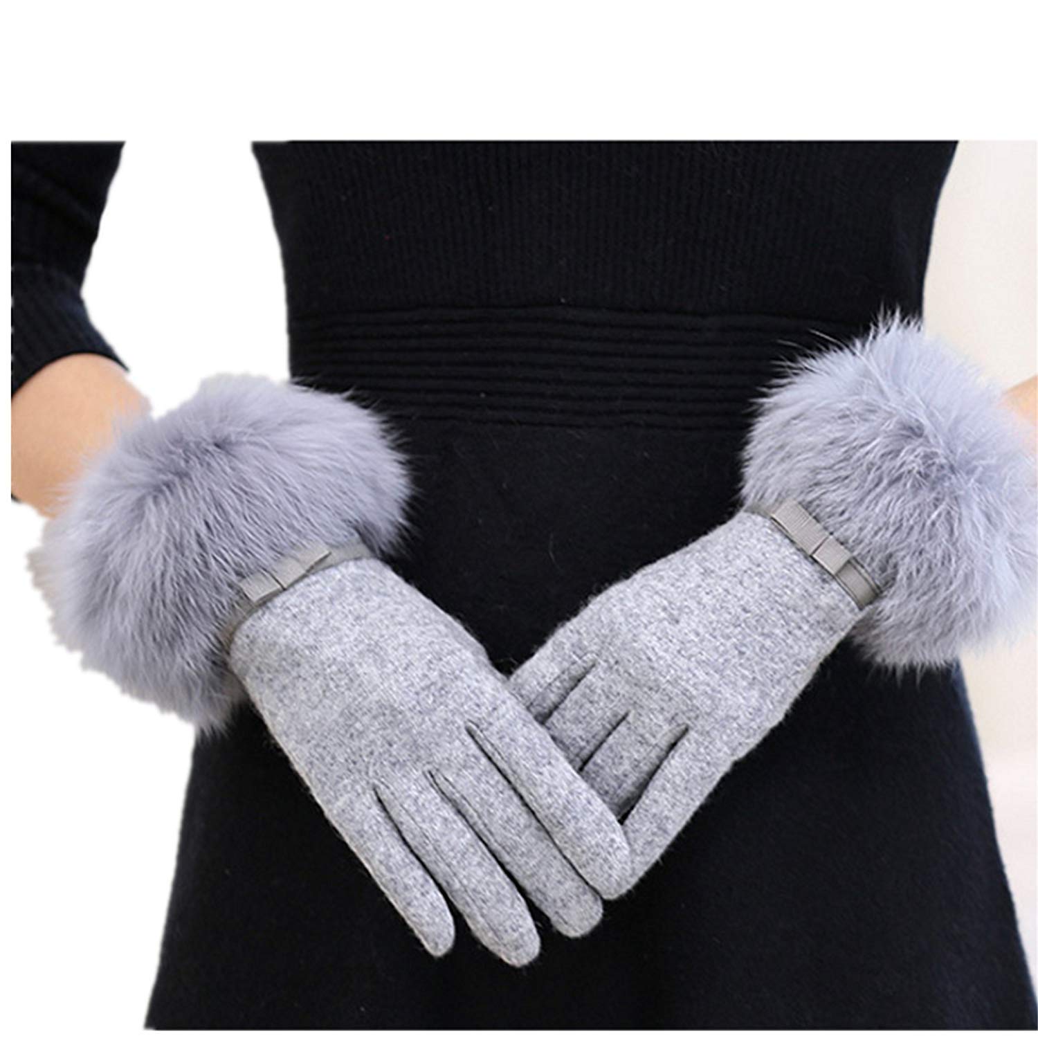 Guanti Unisex per Adulti Guanti da Donna Guanti da Uomo Touchscreen Guanti Invernali Semplici Guanti Caldi e Glamour/Gray/One Size