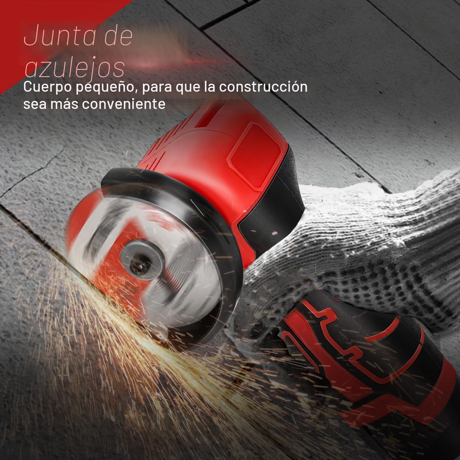 Amoladora Angular sin Cable 16.8V sin Escobillas, Ø76mm, incl. Batería 2.0Ah & Cargador Rápido, 28000RPM Amoladora Angular Profesional con Tapa de Cierre Rápido, 4 Discos para Cortar, Desbastar