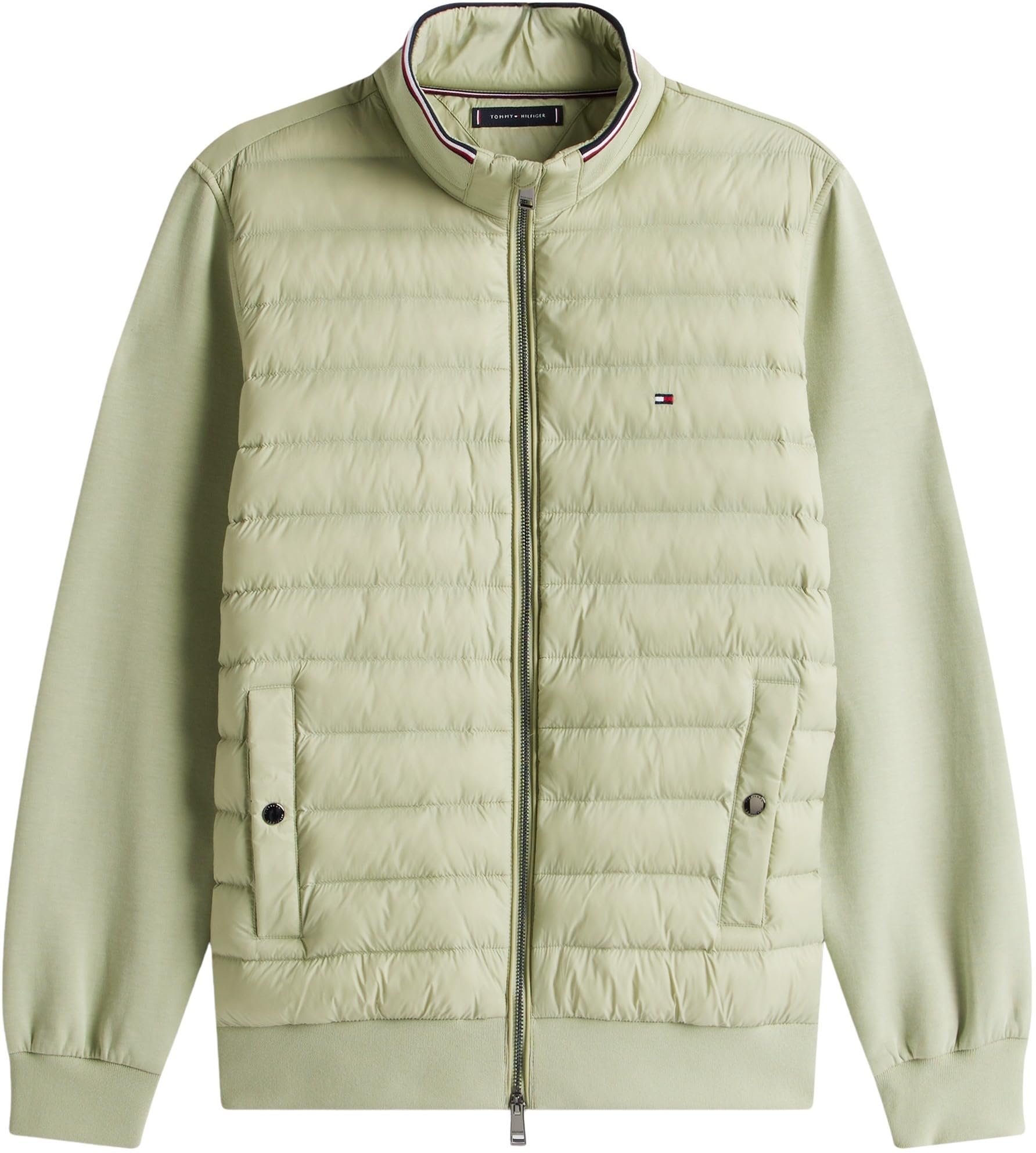 Tommy Hilfiger Herren Mix Media Ess Rwb Stand Collar Mw0mw41329 Sweatshirt mit durchgehendem Reißverschluss (1er Pack)