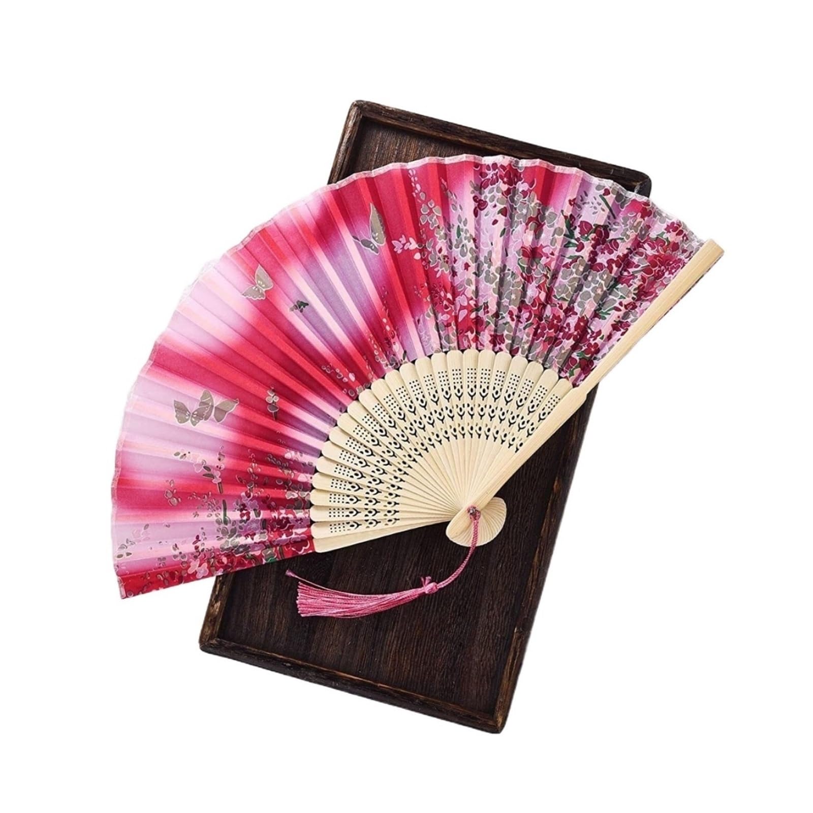 METTEOR Folding Fan Hand Fans Folding fan Vintage Silk Folding Fan Retro Chinese ese Folding Fan Dance Hand Fan Home Decoration Ornaments Portable
