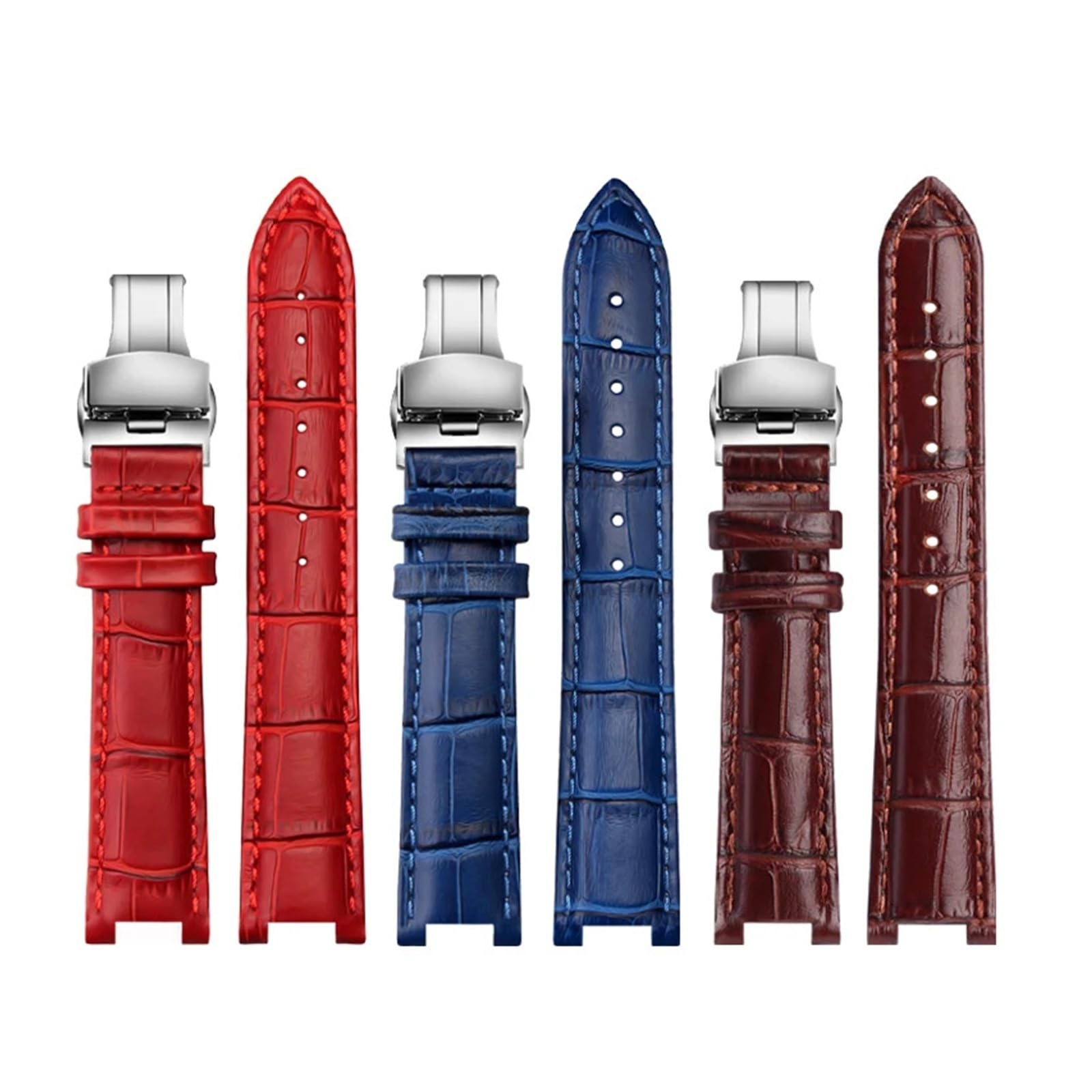 Genérico NASUNJIA Correa De Reloj De Cuero Genuino De 20 Mm X 12 Mm, 18 Mm Y 10 Mm, Compatible Con Pasha, For Hombre Y Mujer, Con Cierre De Mariposa.