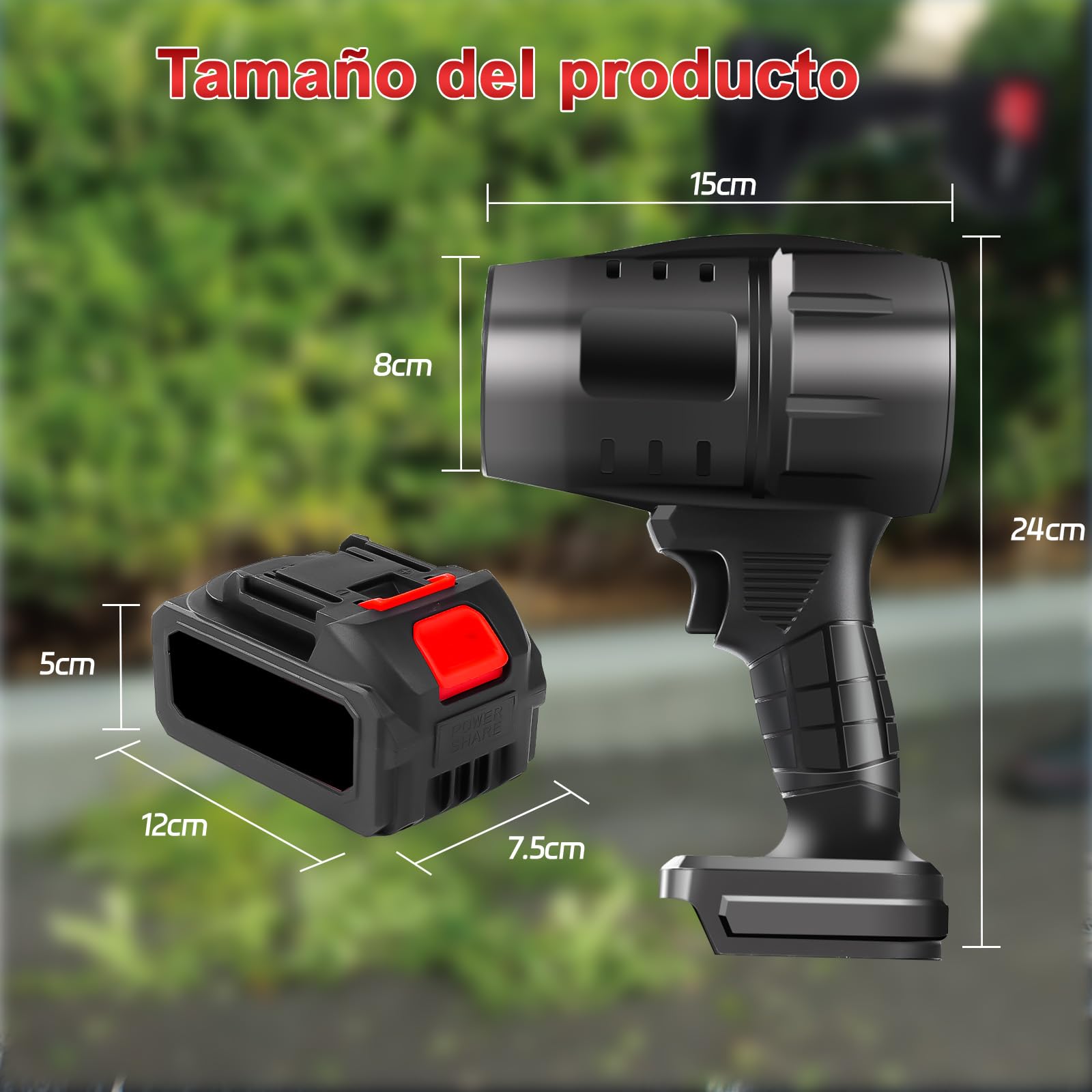 Turbo Soplador De Hojas Inalámbrico, 800W 35000rpm Potente Soplador De Aire PortáTil Mini Soplador Turbo De Mano Con 1300mah Batería, Secador De Coche Para Jardín, Coche, Patio, Nieve