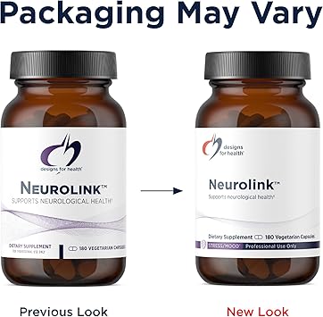 Designs for Health Neurolink - L-Tyrosine, GABA, 5-HTP, Inositol + Taurine Supplement - Designed to Support Mood, Neurological + Cognitive Health - Non-GMO (180 Capsules)