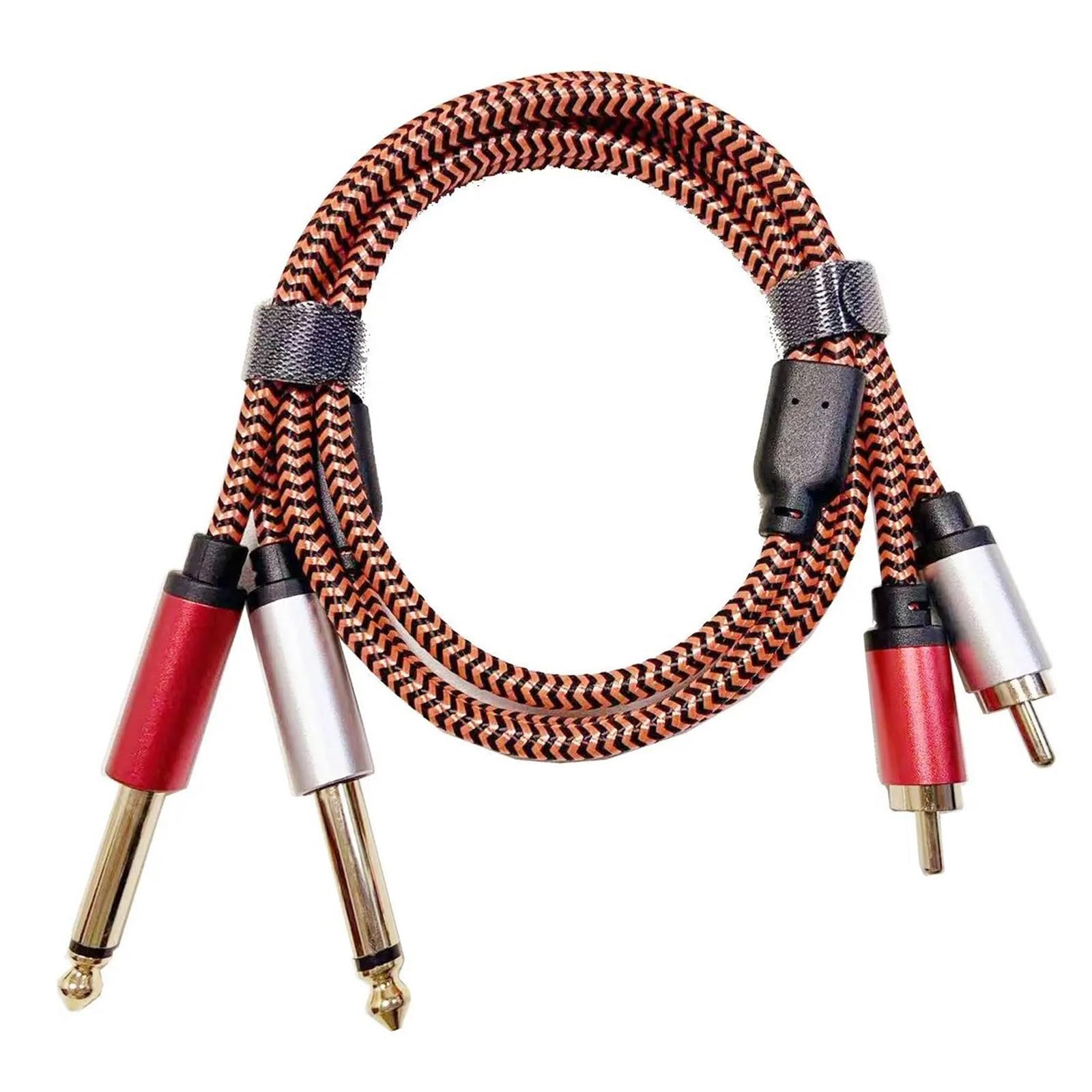 Kabel Do Gitary Kabel RCA Do 6,35 Mm Adapter Stereo 2 1/4 Cala Wzmacniacza Karty Dźwiękowej Miksera Mikrofonowego(Orange,5m)