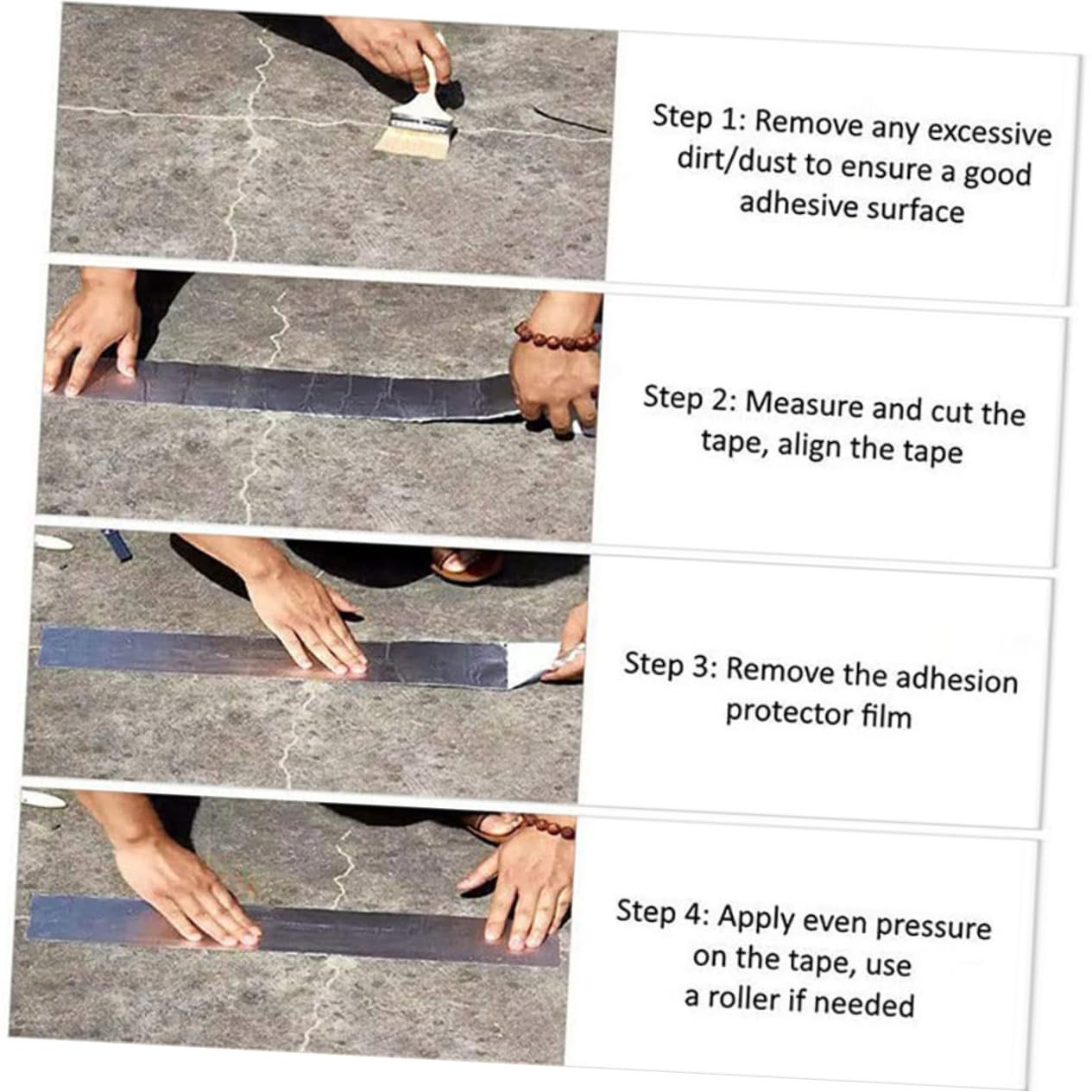2 rollos Cinta de Butilo Super Cinta Autoadhesiva Sellado Reparación Fugas Tubos Grietas Exterior Metal Techo Ventanas