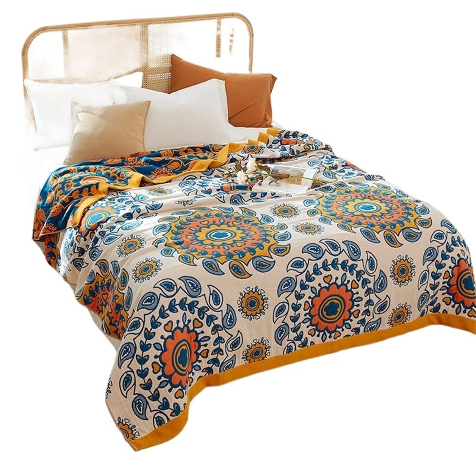 HKSDKABOP Muslin Throw Blanket Multicolor Multiple Sizes(Color14,200x230cm)