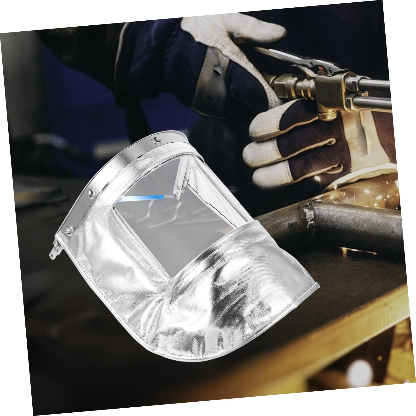 Voll Gesichtsschutzmaske aus Aluminiumfolie und Transparentem Material mit Hitzebeständigkeit und Ergonomischem Design für Schweißarbeiten und Hohe Temperaturen