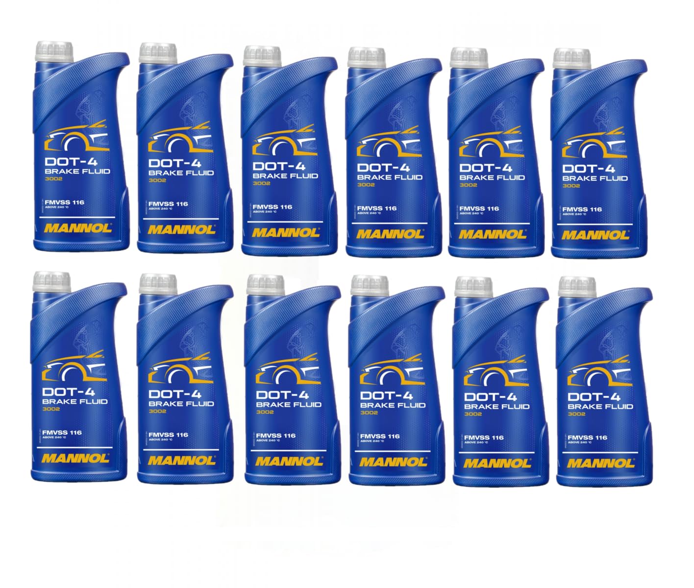 MANNOL 12 x 1 Liter, 3002 DOT-4 BREMSENÖL