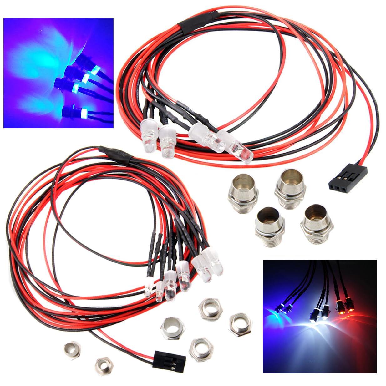 6Leds LED Light Headlights Taillight Kit Tail Light & 4Leds Blue LED Light Headlights Taillight Kit Accessories