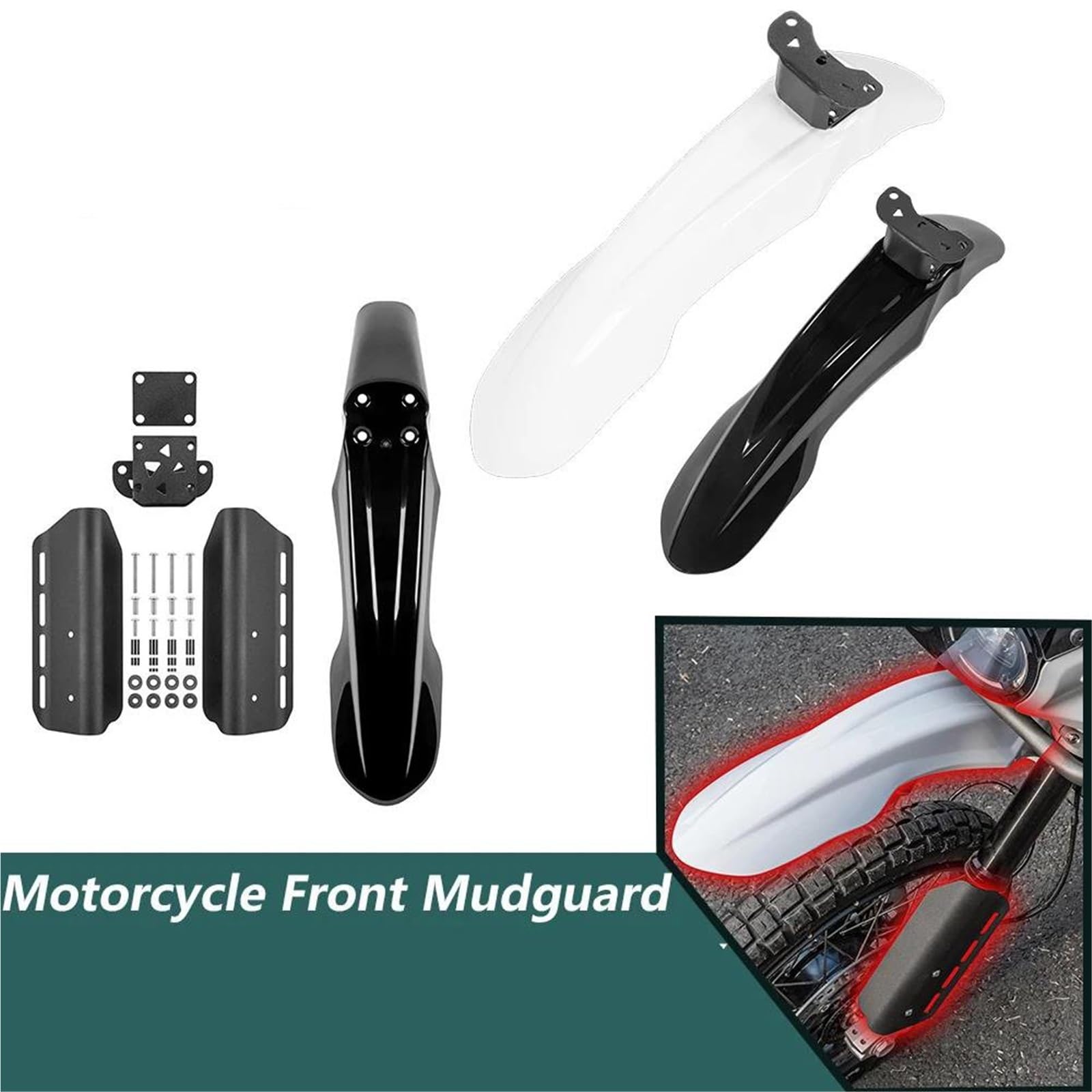 para Ducati para Desert X 2022 2023 2024 Cubierta Guardabarros Rueda Delantera Protectores contra Salpicaduras Guardabarros Cortos(Negro)