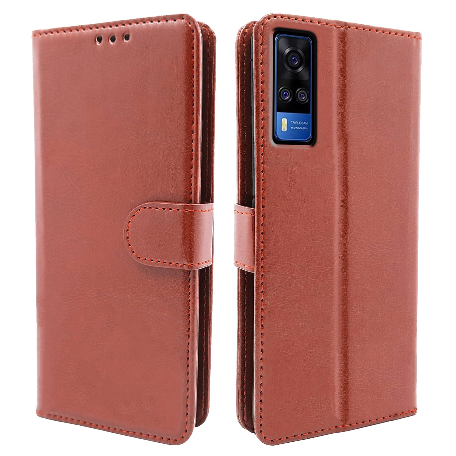 Pikkme Vivo Y31 / Y51 Flip Case Leather Finish | Inside TPU with Card Pockets | Wallet Stand and Shock Proof | Magnetic Closing | Complete Protection Flip Cover for Vivo Y31 / Y51 (Brown) (B08RZC4J72) Amazon Price History, Amazon Price Tracker