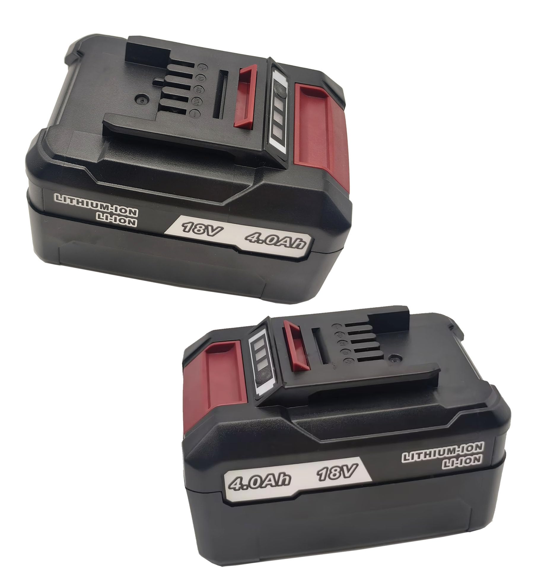 2 batterie agli ioni di litio da 18 V, 4,0 Ah, compatibili con Einhell serie Power X-Change da 18 V, con indicatore LED, adatte per tutti i dispositivi Power X-Change