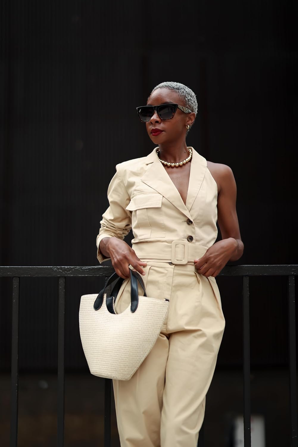 The Drop Women’s Oat Milk One Sleeve Stretch Cotton Jacket by @signedblake The Drop Women’s Oat Milk One Sleeve Stretch Cotton Jacket by @signedblake