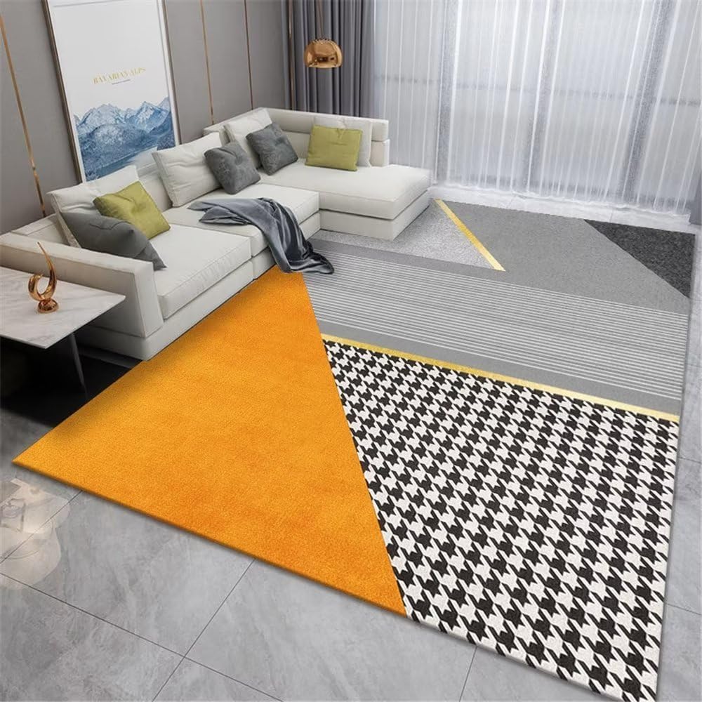 Tapis salon brown géométrique 100x160cm pour chambre enfant
