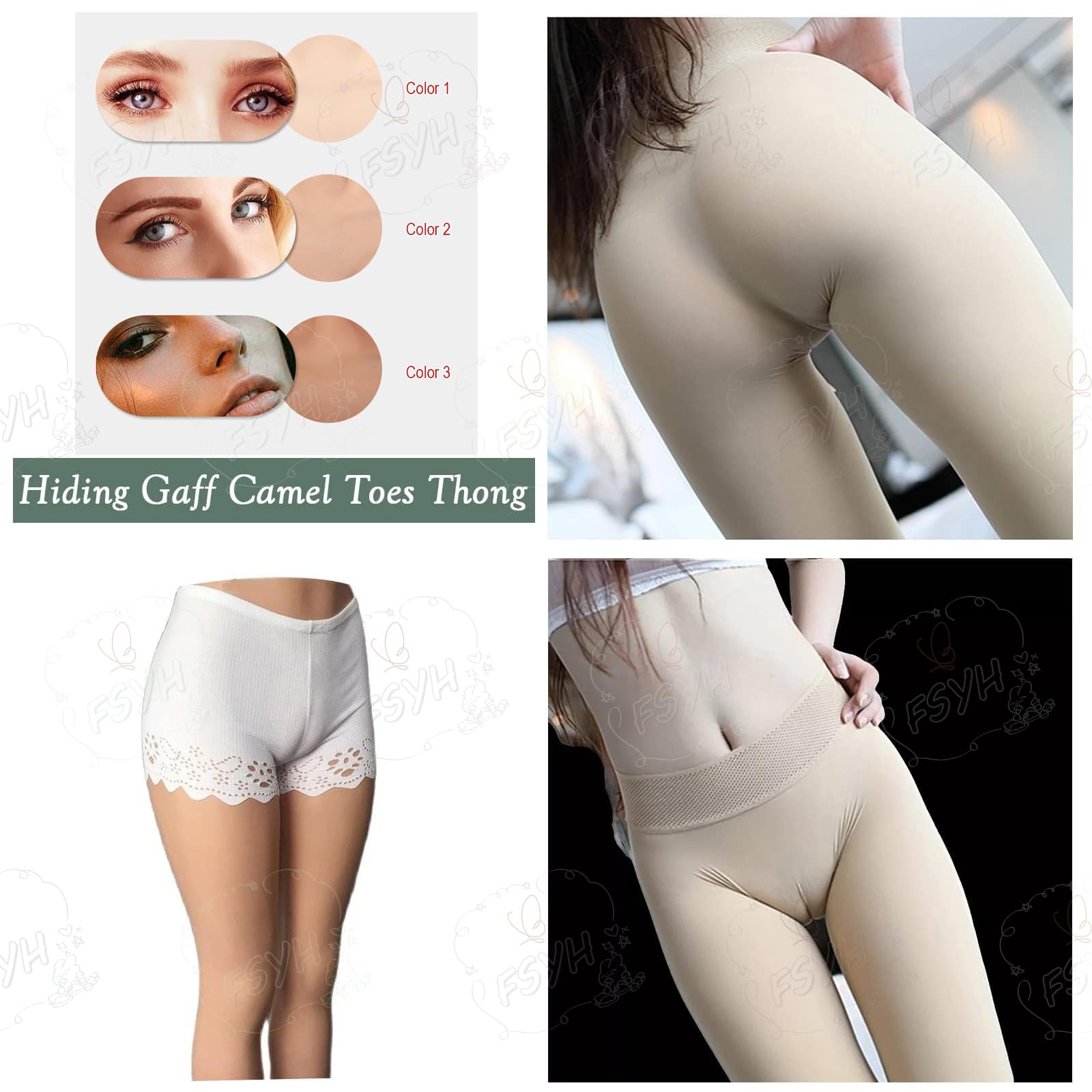 FSYH Culotte vaginale en Silicone transgenre Short Triangulaire insérable Sissy cachant Un sous-vêtement Gaff pour vêtements de Crossdresser