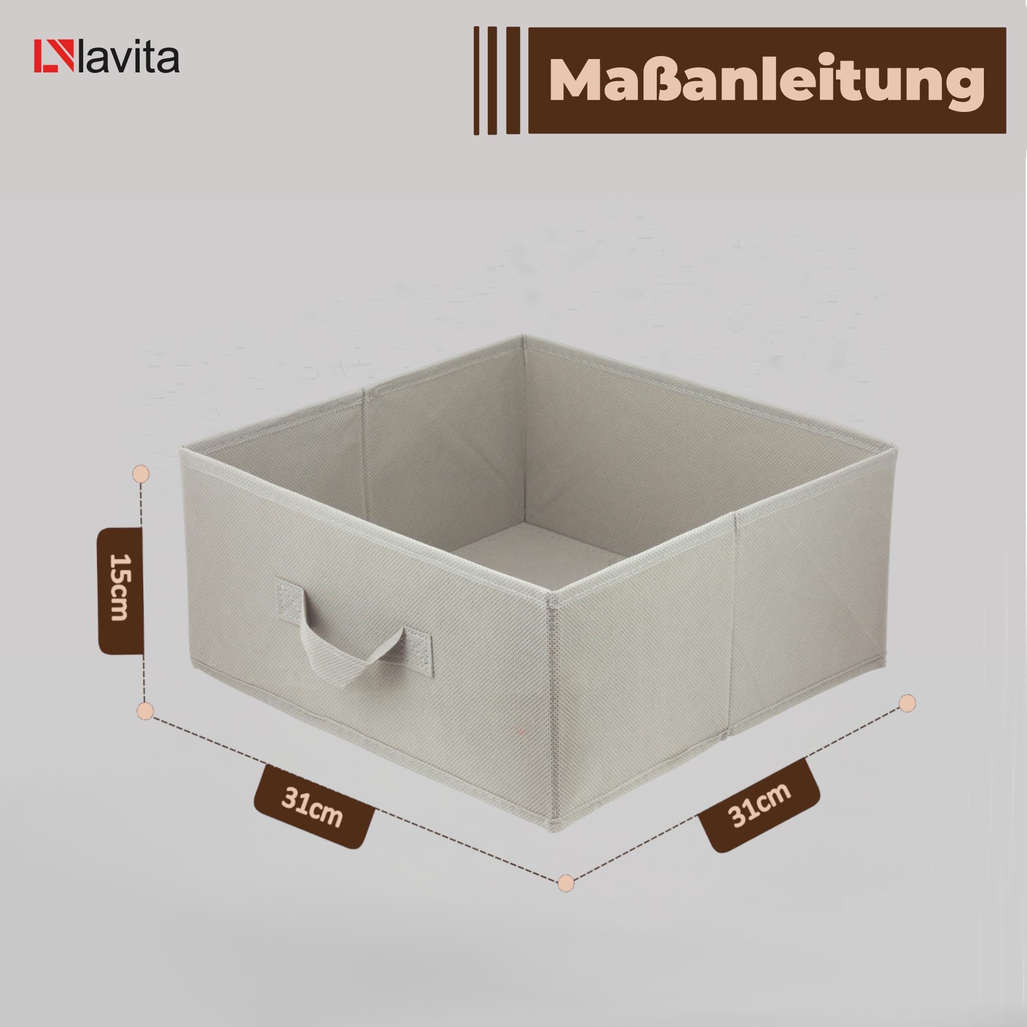 Boîtes Pliantes-Boîtes De Rangement Couleurs Assorties 28 X 28 X 28 Cm, Ivoire, Lot De 4 [561