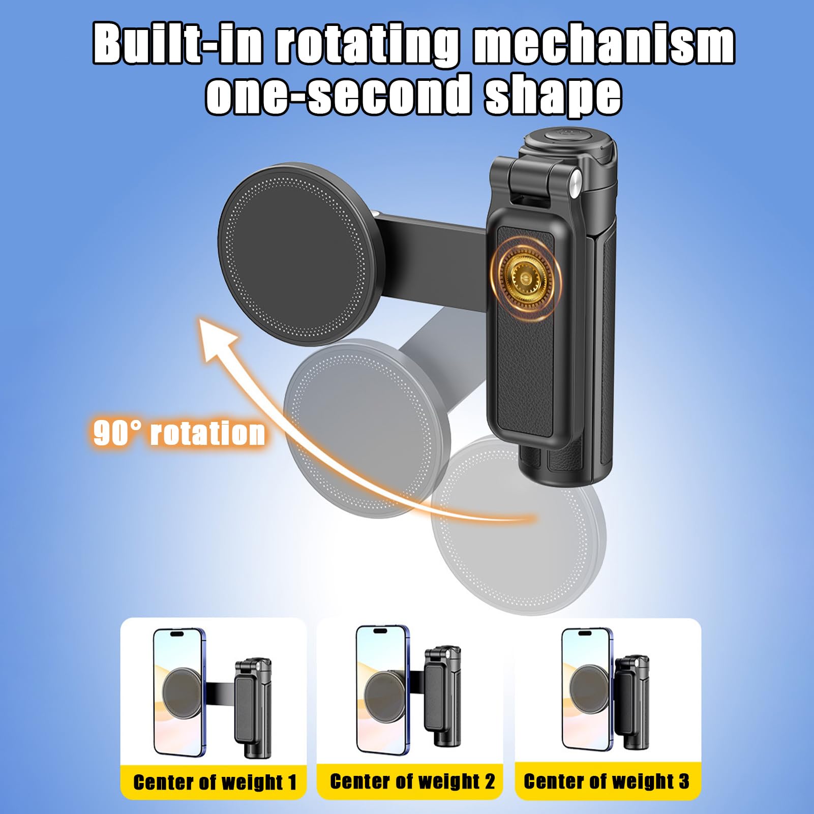 Treppiede Magnetico Per Telefono Supporto Portatile Di Piccole Dimensioni | Supporto Magnetico Per Telefono Da Scrivania Viaggi, Vlogging, Registrazione Golf, Fotografia Con Smartphone